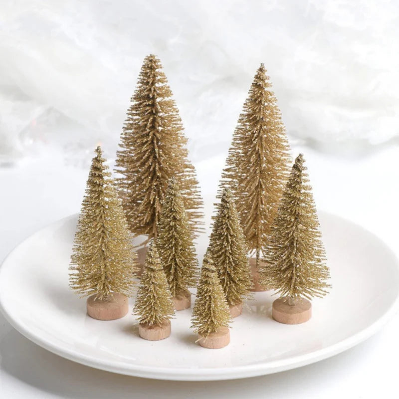 8pcs Mini Decorative Christmas Tree New Year 2024